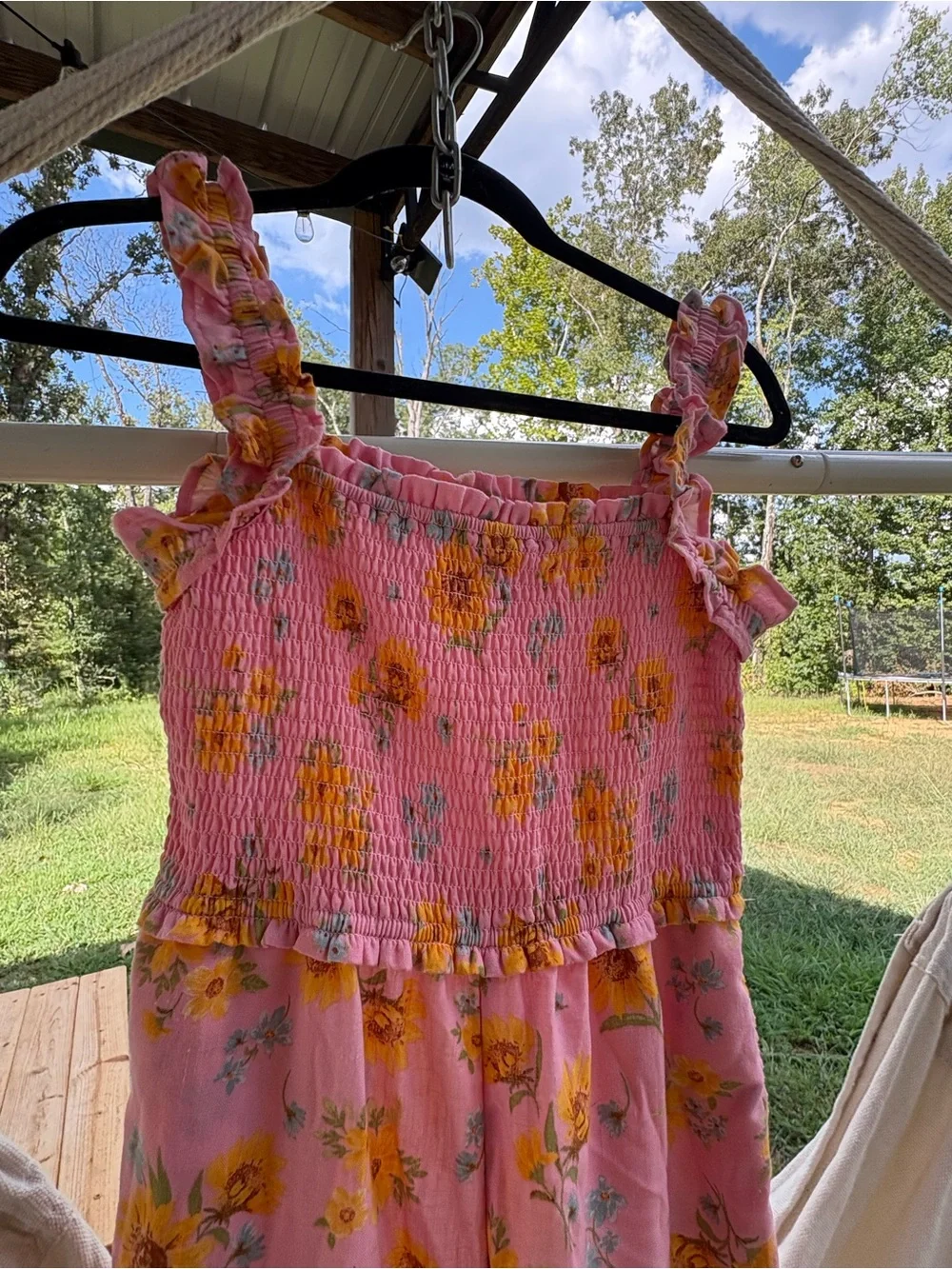 Girls' Pink Floral Smocked Jumper Old Navy size